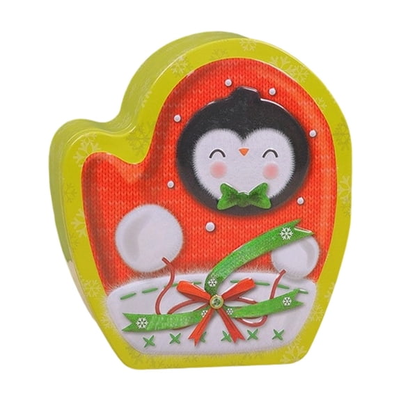 Yellow Iron Box For Christmas Candy Storage With Santa Claus Design And Alien Themes For Gift Packaging With Iron Construction