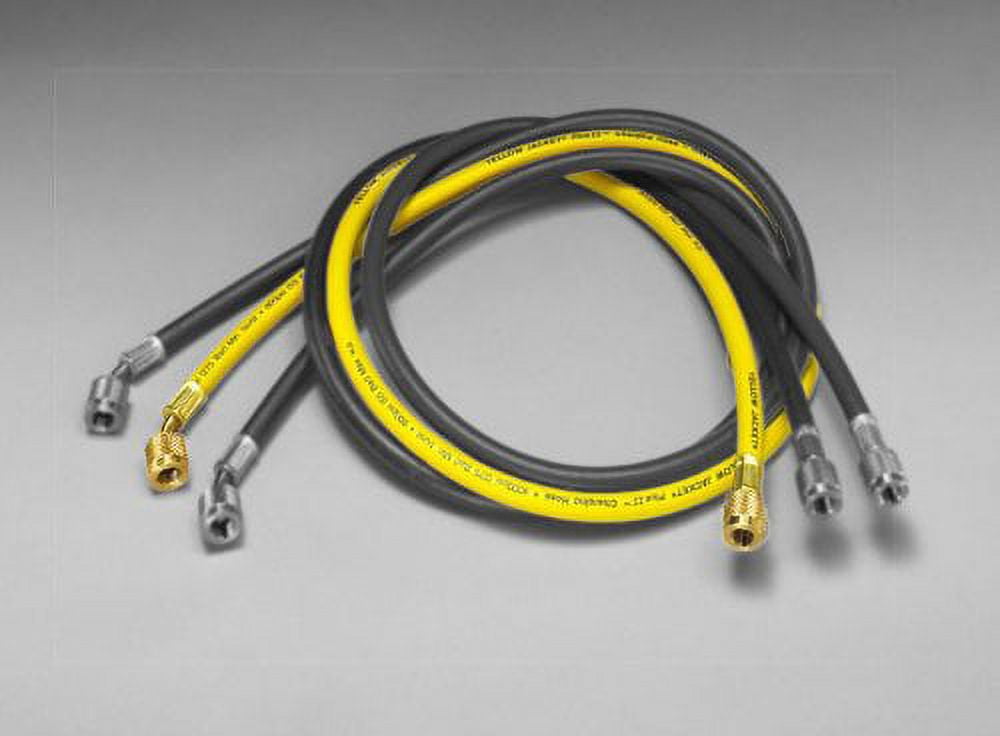 Yellow Jacket 21048 Plus II Refrigerant Hose – 48 Inch, 1/4 Flare Fittings, Yellow, 4000 PSI Burst, Nylon Permeation Barrier For CFC/HCFC/HFC