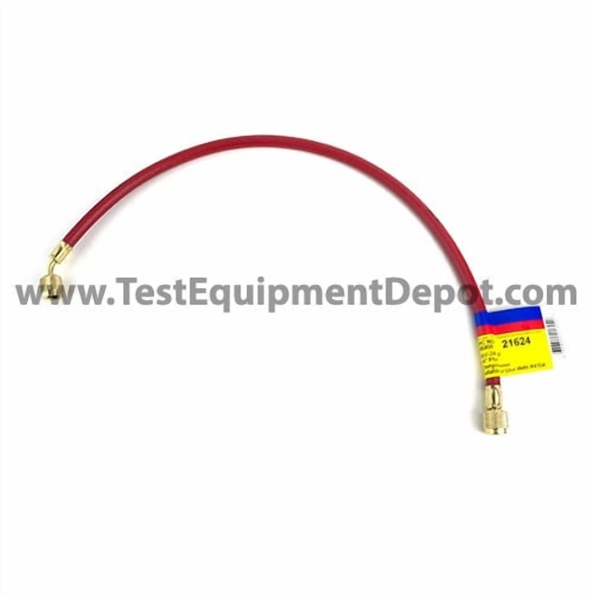 Yellow Jacket 21624 24", Red, Hav Standard Fitting, Plus II 1/4" Charging Hose