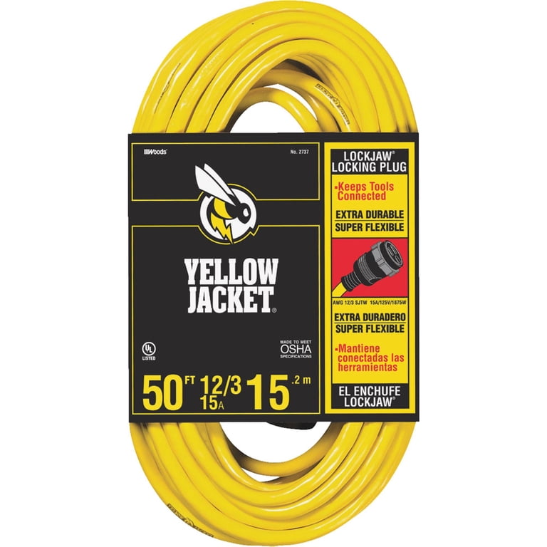 Yellow Jacket 2737 12/3 50' SJTW Heavy-Duty Premium Contractor