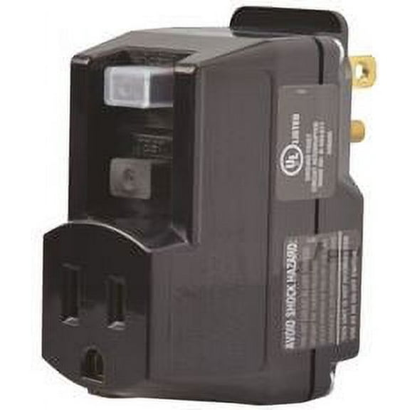 Yellow Jacket 2762 Black 120-Volt, 15-Amps, 1800-Watts Single Outlet GFCI Adapter, For Indoor Use With Manual Reset