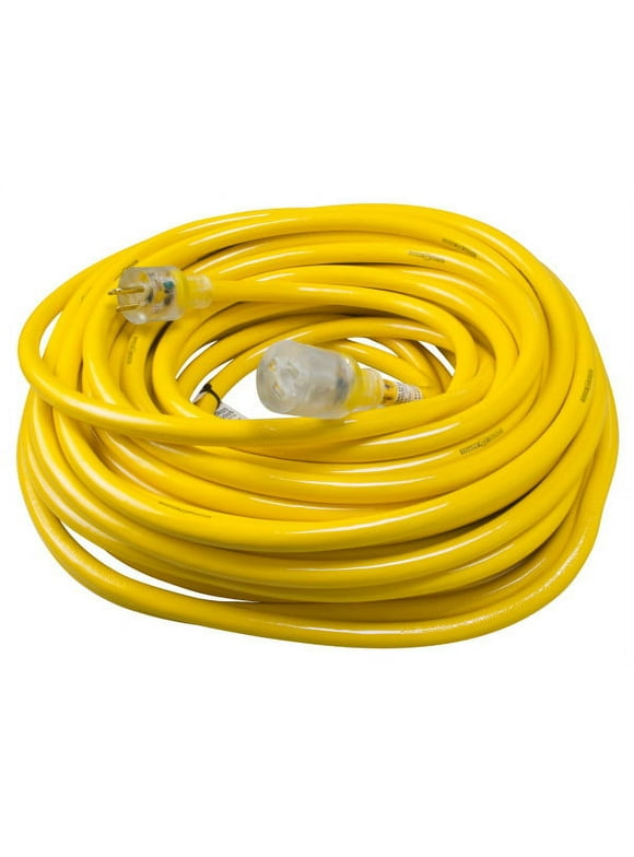 Yellow Jacket 2806 10/3 Heavy-Duty 15-Amp Premium SJTW Contractor Extension Cord with Lighted End, 100-Feet