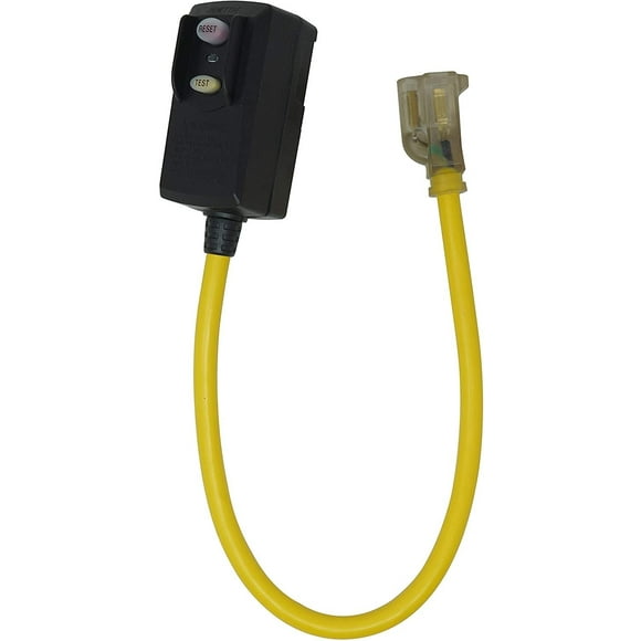 Yellow Jacket 2877 120V/15A Right Angle GFCI 12/3 SJTW 2 Cord Set with Lighted Receptacle
