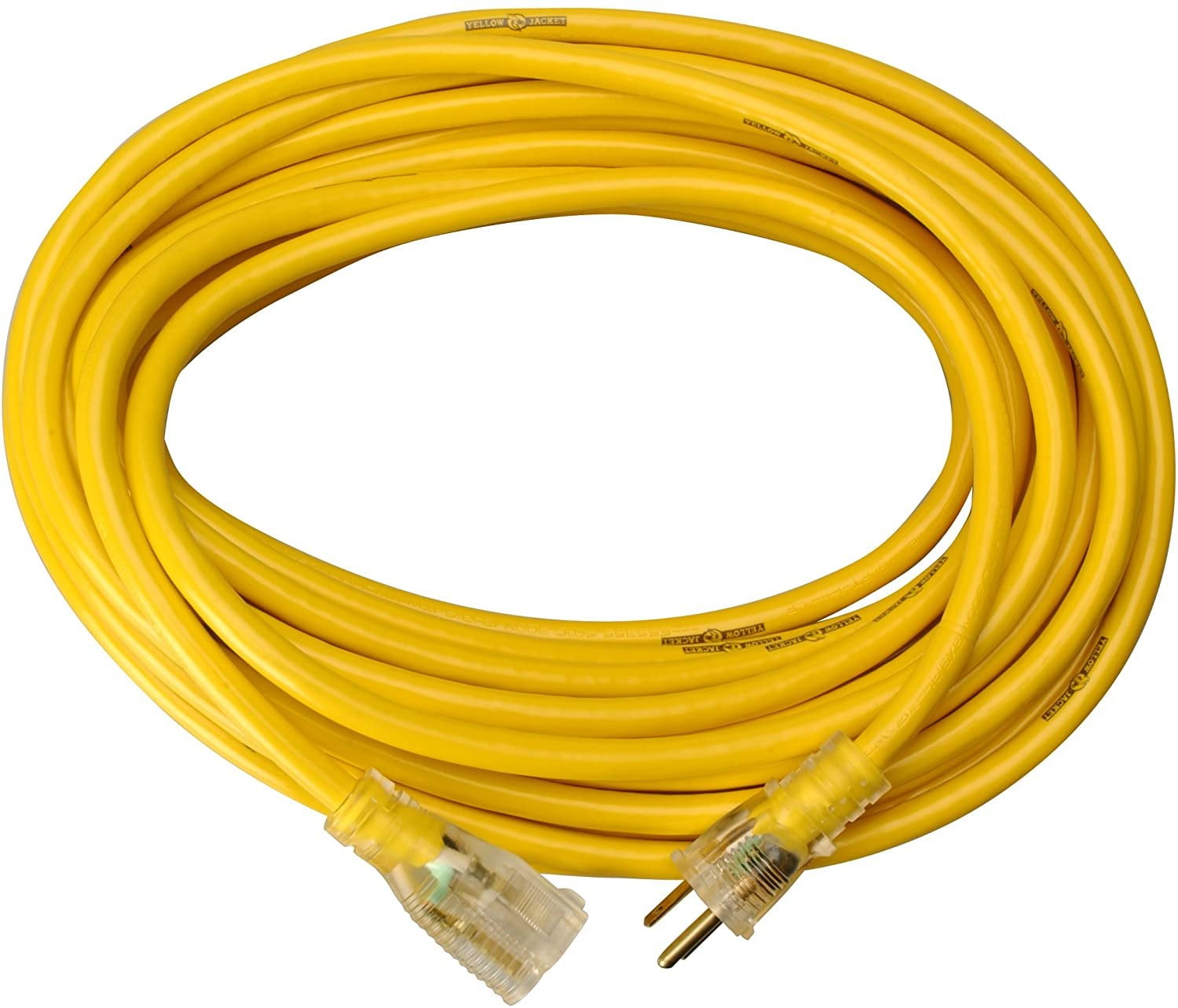 Yellow Jacket 2883 12/3 Heavy-Duty 15-Amp SJTW Contractor Extension Cord  with Lighted Ends, 25-Feet