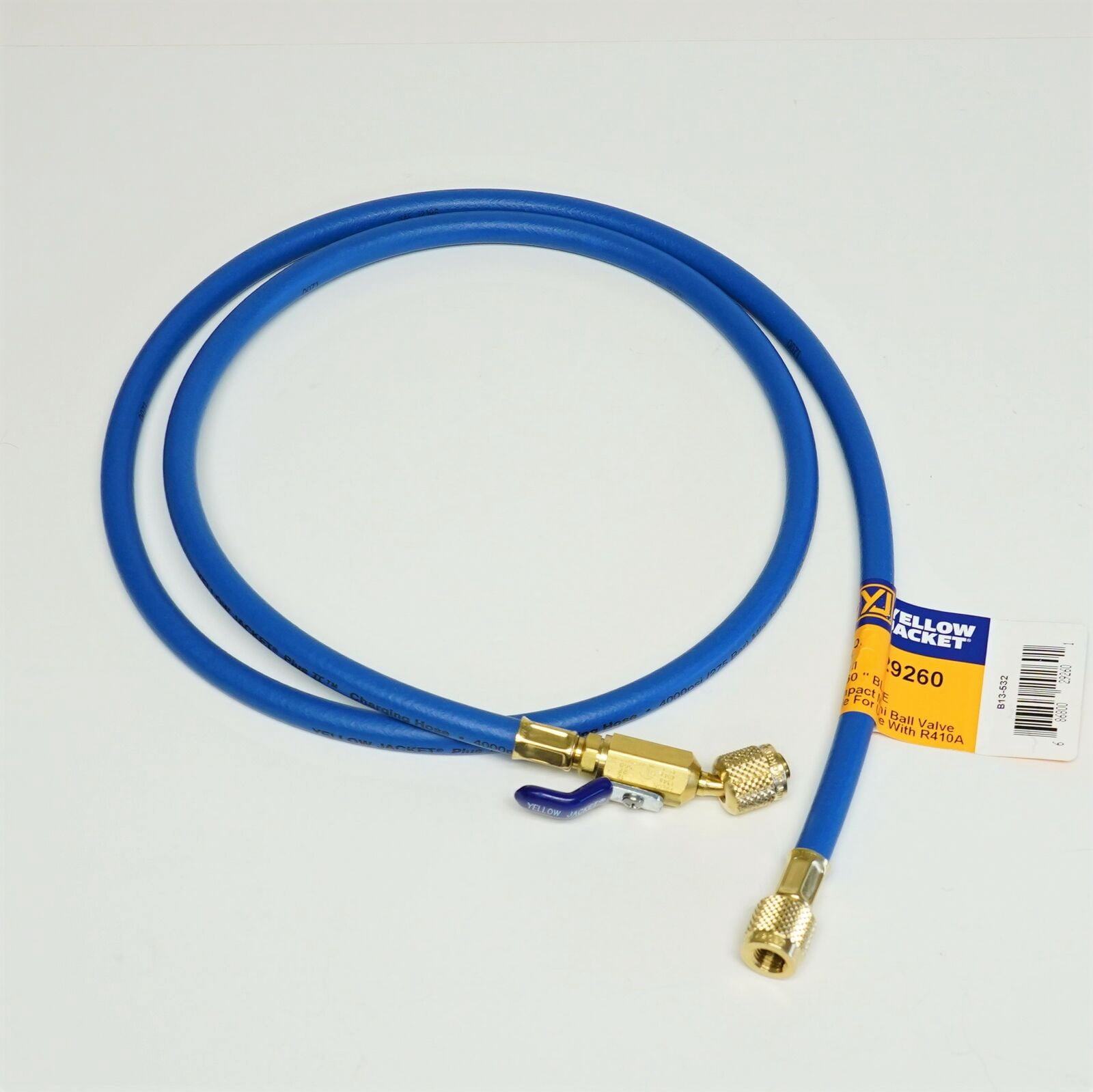 Yellow Jacket 29595 Plus II 1/4" Hose With Ball Valve - 60 Inch HVAC Refrigeration Hose