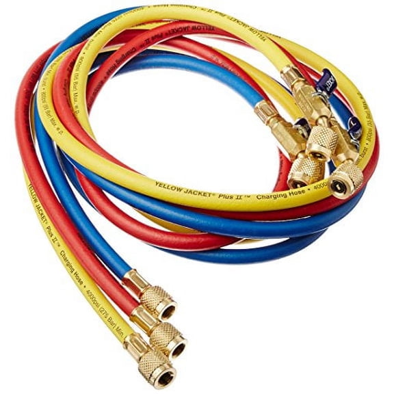 Yellow Jacket 29986 Plus II 1/4" Hose with Compact Ball Valve, 72" (Pack of 3)