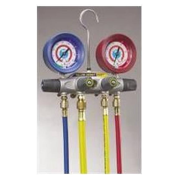 Yellow Jacket 41709 R-410A 2-Valve Refrigeration Charging Manifold with 60 Inch PLUS II Hose