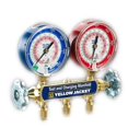thumbnail image 1 of Yellow Jacket 42031 Manifold Only with 3-1/8" Color-Coded Gauges, psi, R-22/404A/410A (Clamshell), 1 of 1