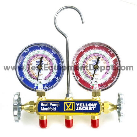 Yellow Jacket 42041 Heat Pump Manifold only, R/22/407C/410A, °F