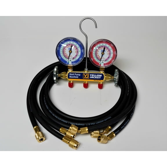 Yellow Jacket Mechanical Manifold Gauge Set,2-Valve 42044