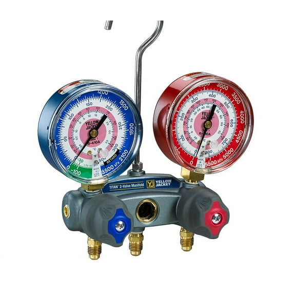 Yellow Jacket 49832 Manifold only, R/B Gauges, Psi, R-134A/404A/407C