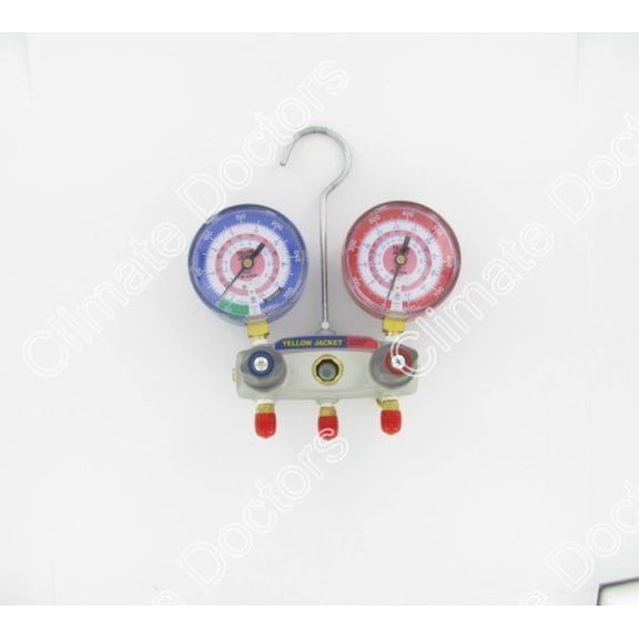 Yellow Jacket 49862 R410a Manifold with Red & Blue Gauge