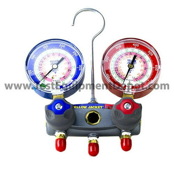 Yellow Jacket 49868 Titan 2-Valve Test & Charging Manifold, F/C, R/B Gauge, Psi, R-22/404A/410A