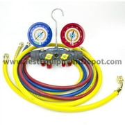 Yellow Jacket 49955 Titan 4-Valve Test & Charging Manifold, F/C, Psi, R-134A/404A/407C -F