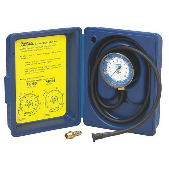 Yellow Jacket 78060 Gas Pressure Gauge Kit 0 to 35" Water Column Natural or LP