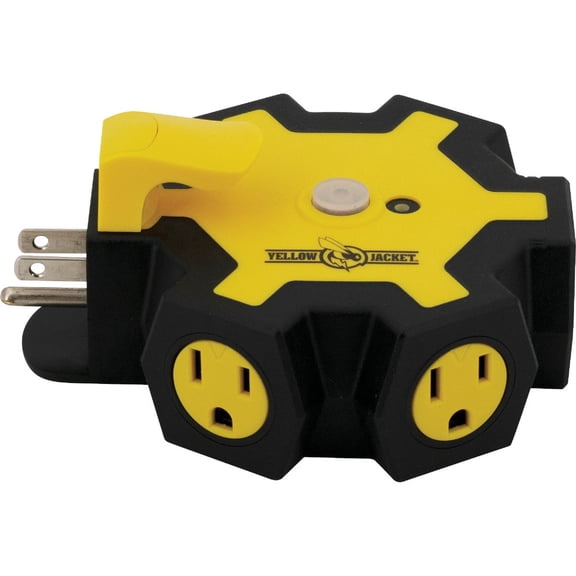 Yellow Jacket Outdoor Power Adapter 27362 - 15 Amp, 5 Outlets - Yellow