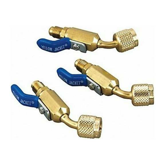 Yellow Jacket Ball Valve,45 Deg,9 in L,Brass,800 psi 93842