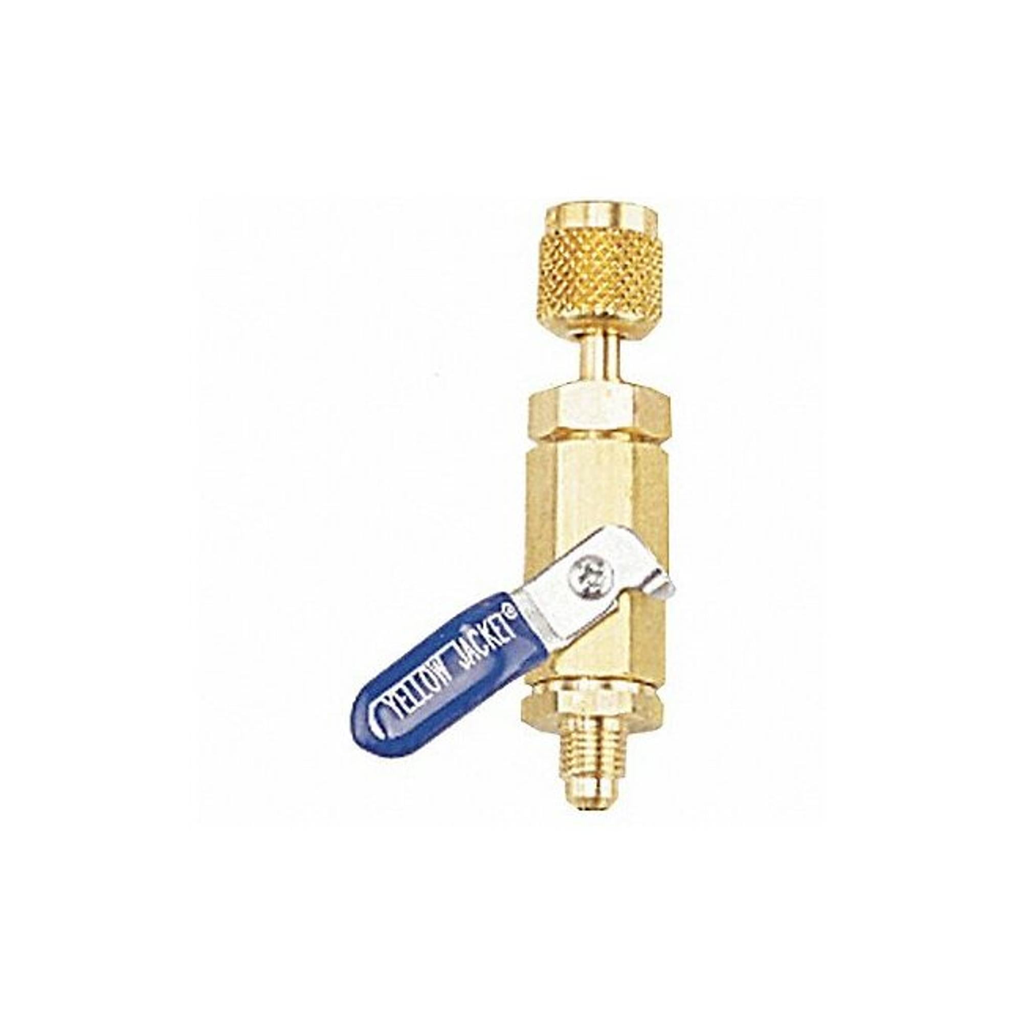 Yellow Jacket Ball Valve Adapter,1/4 In MxF,0 Deg 93844
