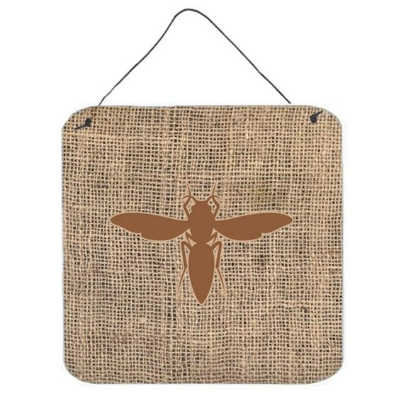 Yellow Jacket Burlap And Brown Aluminium Metal Wall Or Door Hanging Prints