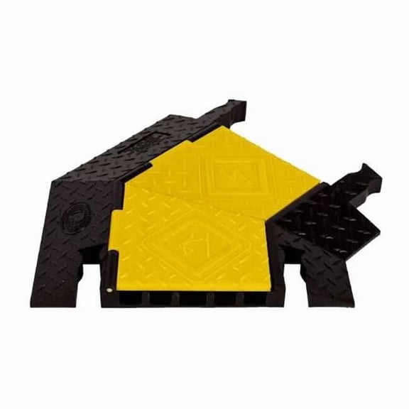 Cable Protector 45 Deg Right Turn, 1-7/8 in H, 2 ft L, 19-3/4 in W, 5 Channel, Polyurethane