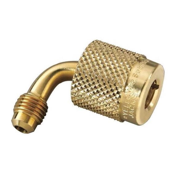 Yellow Jacket Quick Coupler,Low Loss,1/4 In MxF,90 Deg 19209
