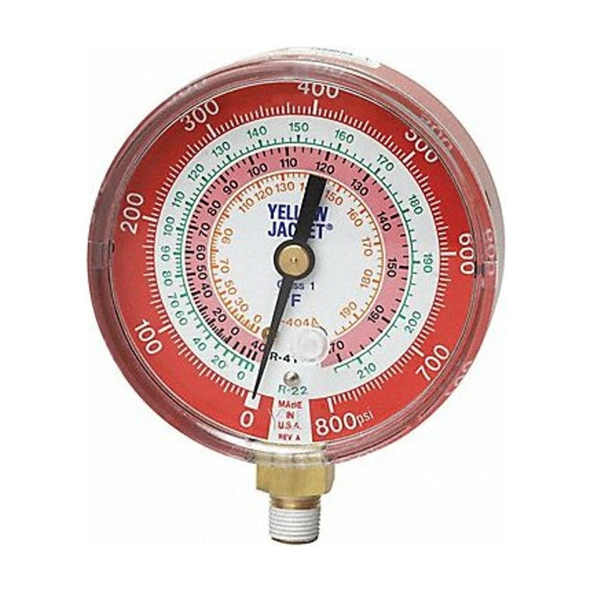 Yellow Jacket Gauge,31/8 In Dia,High Side,Red,800 psi 49137