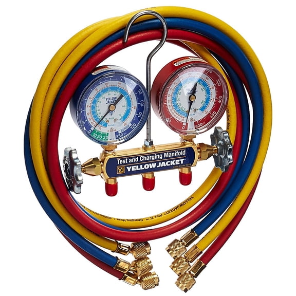 Yellow Jacket Mechanical Manifold Gauge Set,2-Valve 42006