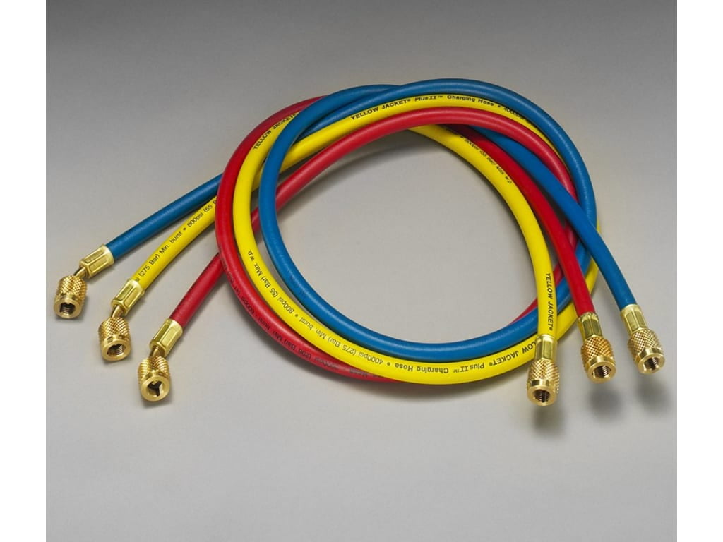 Yellow Jacket Manifold Hose Set,60 In,Red,Yellow,Blue 21985