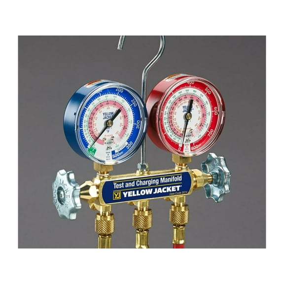 Yellow Jacket Series 41 Charging Manifold Assembly For R-22, R-404A, And R-410A Pressure Gauges