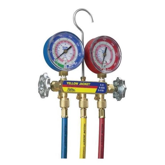 Yellow Jacket Series 41 Charging Manifold Assembly For R-22, R-404A, And R-410A Pressure Gauges