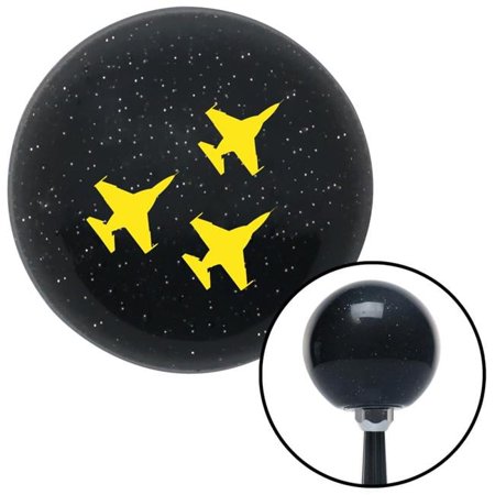 Yellow Jets Black Metal Flake Shift Knob with M16 x 1.5 Insert Shifter Auto Manual Brody