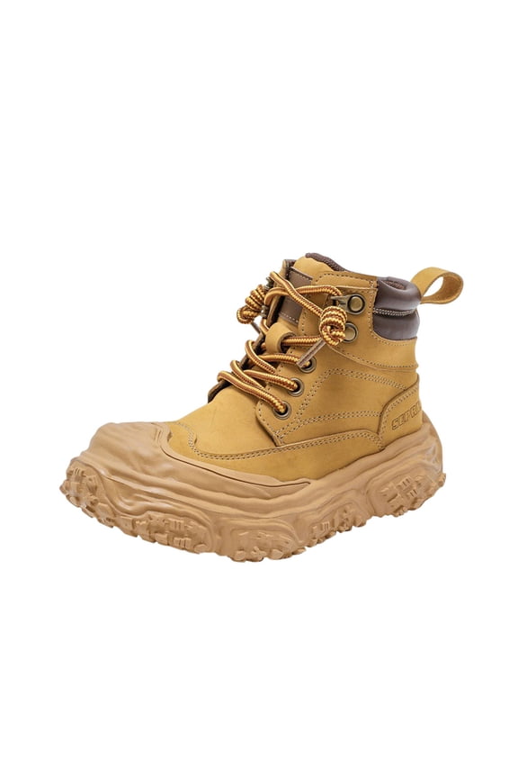 Yellow Kids Fashion Boots With Ankle Height Synthetic Upper, Comfortable For School Wear