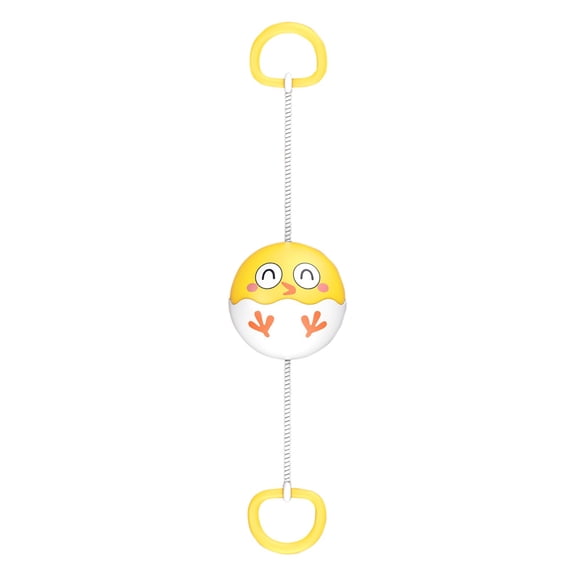 Yellow Kids Hand Eye Coordination Toy Pull Rope Flash Spinning Ball With String Game