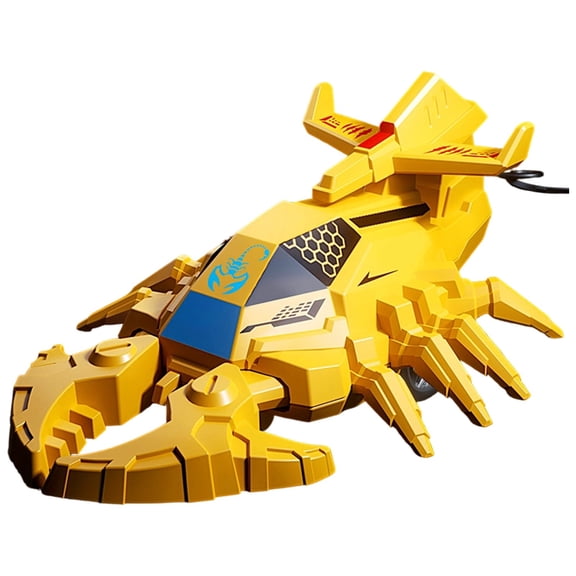 Yellow Kids Mechanical Stunt Car With Inertia Drive, Durable Plastic Construction, And Scorpion Shaped Designs For Interactive Play, Kids Toy, Model Car Collection, 5.51X3.93X2.36In 0.088L