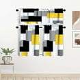 thumbnail image 1 of Yellow Kitchen Curtain Valance and Tiers, 3Pcs Geometric Art Valance Set Grey Rod Pocket Curtain for Kitchen Window Modern Unique Patterns, 1 of 6