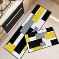 thumbnail image 1 of Yellow Kitchen Rugs and Mats Non Skid Washable Set of 2, Black Grey Geometric Kitchen Mats for Floor, Modern Abstract Minimalist Checkered Kitchen Runner Rug Home Decor, 1 of 6