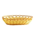 thumbnail image 1 of Yellow L Imitation Rattan Woven Plastic Storage Basket With Sturdy Handwoven Construction, Elevated Raised Base And Break-Resistant Build For Snacks Fruit And Popcorn 10.24X7.09X2.36In 0.6, 1 of 7