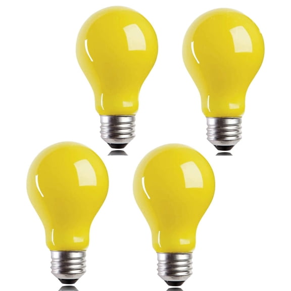 Yellow LED Bug Light Bulbs 3W E26 2000K Amber Glow 3 Pack for Outdoor Garden Porch Bedroom