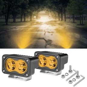Yellow LED Pods, 2PCS 40W 3 Inch Ditch Lights Off Road Light Driving Beam Super Bright Fog Yellow Chase Light Driving LED Cubes for Truck Surron Motorcycle UTV ATV Dirt Bike Tractor