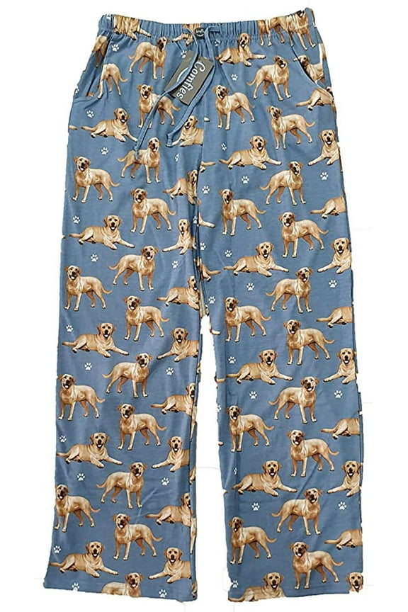 Yellow Lab #018 Unisex Lightweight Cotton Blend Pajama Bottoms  Super Soft and Comfortable  Perfect for Yellow Lab Gifts (Large)