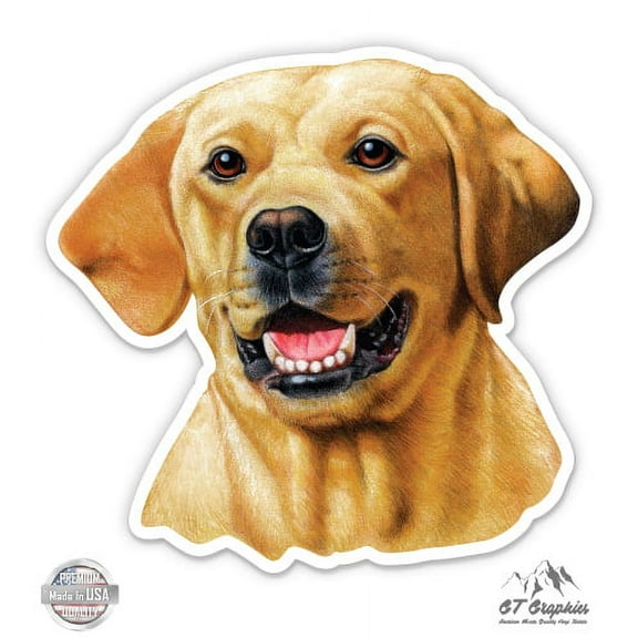Yellow Lab - 3" Vinyl Sticker - For Car Laptop I-Pad Phone Helmet Hard Hat - Waterproof Decal