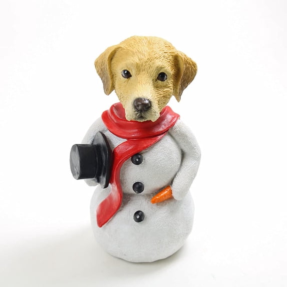 Yellow Lab Jolly Holidog Snowman Christmas Decoration Figurine Ornament