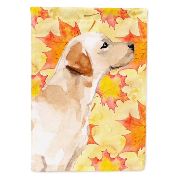 Yellow Labrador 2 Fall House Flag