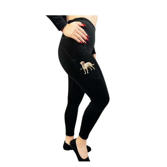 Yellow Labrador 25" High Rise Leggings - Yoga Pants for Women with side Pockets