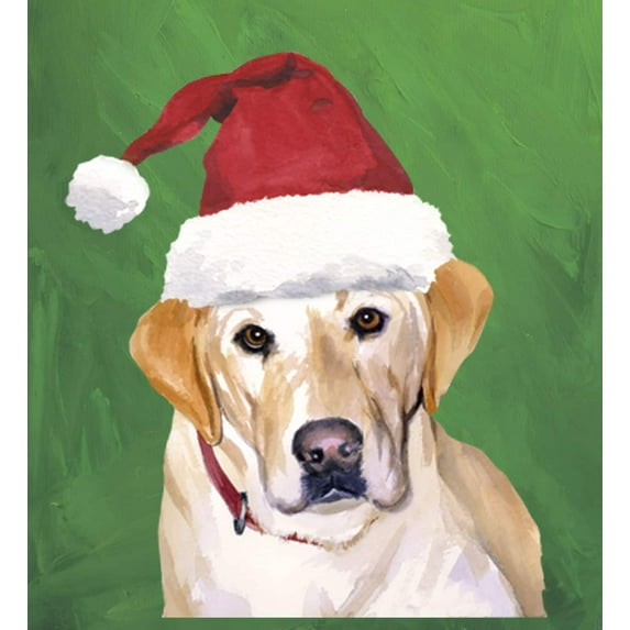 Yellow Labrador - Barbara Van Vliet Christmas Large Flag