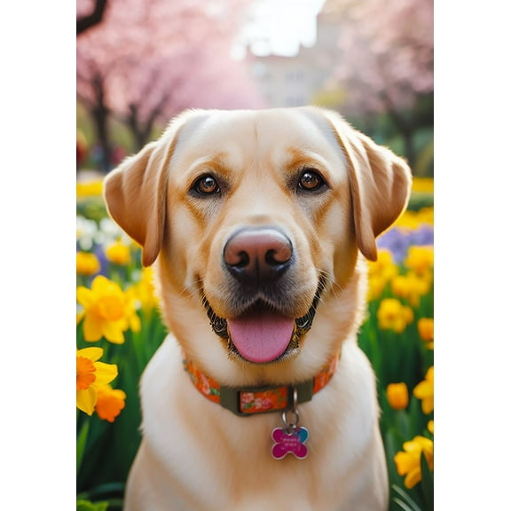 Yellow Labrador - Best of Breed DCR Spring Garden Flag 12" x 17"