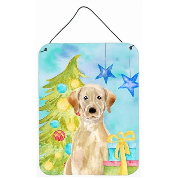 Yellow Labrador Christmas Wall or Door Hanging Prints