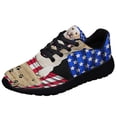 thumbnail image 1 of Yellow Labrador Dog American flag Shoes Sneakers Black Size 8, 1 of 7