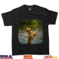 thumbnail image 1 of Yellow Labrador Dog Nature Lake Painterly Serene Design T-Shirt, 1 of 2