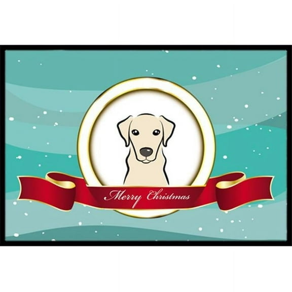Yellow Labrador Merry Christmas Indoor & Outdoor Mat - 24 x 36 in.